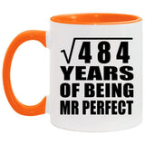 22nd Anniversary Square Root of 484 Years of Mr Perfect - 11oz Accent Mug Orange