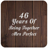 46th Anniversary 46 Years Of Being Mrs Perfect - Drink Coaster D