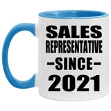 Sales Representative Since 2021 - 11oz Accent Mug Blue