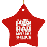 Proud Electrical Technician Dad Of Awesome Daughter - Star Ornament