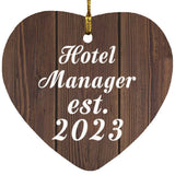 Hotel Manager Established Est. 2023 - Heart Ornament D