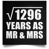 36th Anniversary Square Root of 1296 Years As Mr & Mrs - Poster Square