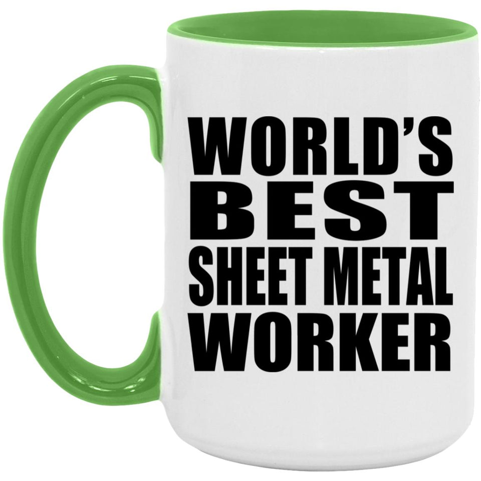World's Best Sheet Metal Worker - 15oz Accent Mug Green