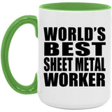 World's Best Sheet Metal Worker - 15oz Accent Mug Green