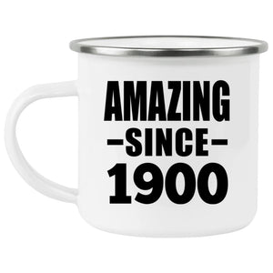 124th Birthday Amazing Since 1900 - 12oz Camping Mug