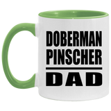 Doberman Pinscher Dad - 11oz Accent Mug Green