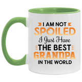 I Am Not Spoiled I Just Have The Best Grandpa In The World - 11oz Accent Mug Green