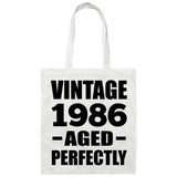 38th Birthday Vintage 1986 Aged Perfectly - Tote Bag White