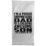 Proud Shipping Clerk Dad Of Awesome Son - Hand Towel