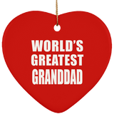 World's Greatest Granddad - Heart Ornament