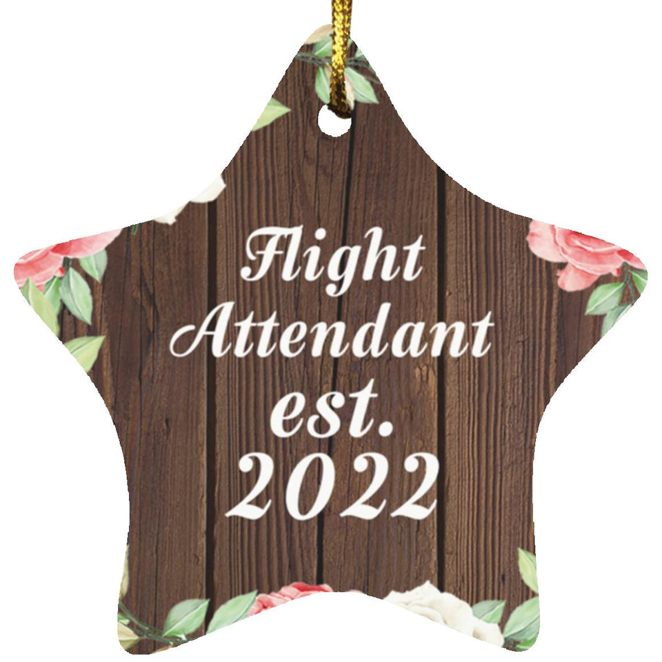 Flight Attendant Established Est. 2022 - Star Ornament A
