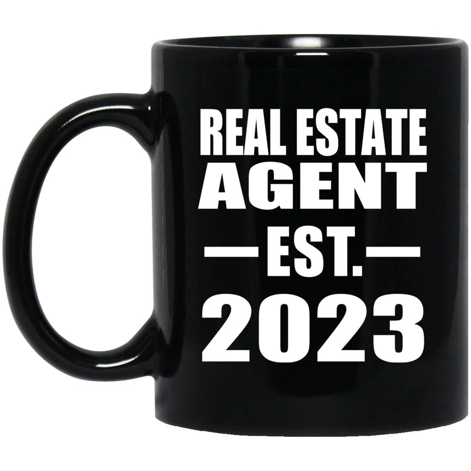 Real Estate Agent Established EST. 2023 - 11oz Coffee Mug Black