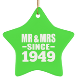 75th Anniversary Mr & Mrs Since 1949 - Star Ornament