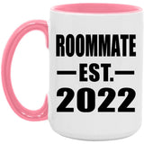 Roommate Established EST. 2022 - 15oz Accent Mug Pink