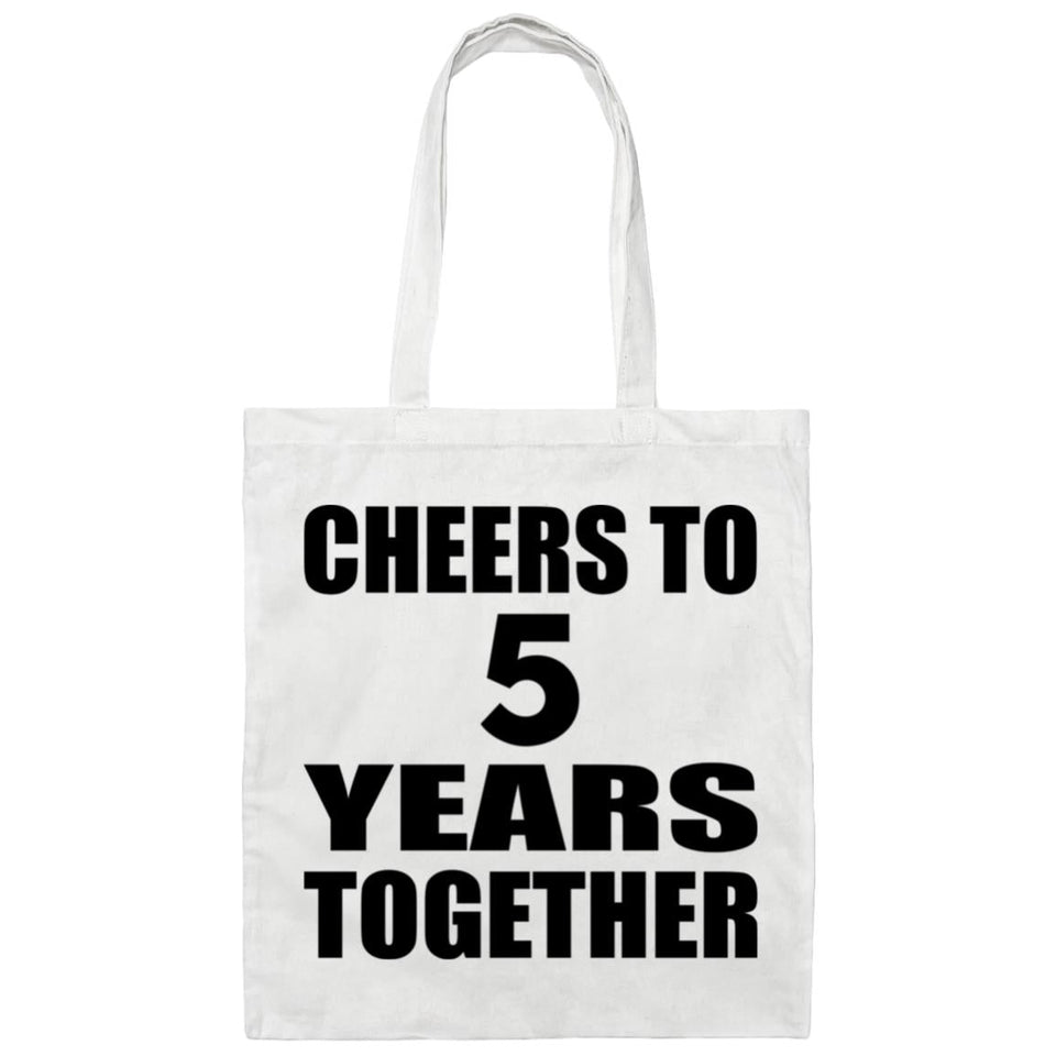 5th Anniversary Cheers To 5 Years Together - Tote Bag White