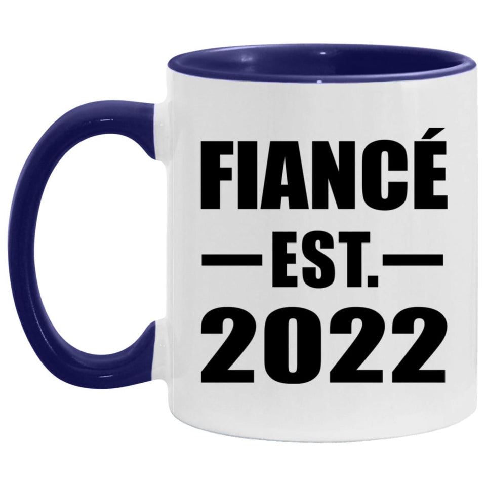 Fiance Established Est. 2022 - 11oz Accent Mug Purple
