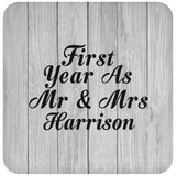 First Year As Mr & Mrs Harrison - Drink Coaster F