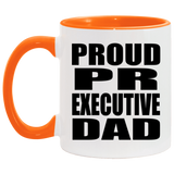 Proud PR Executive Dad - 11oz Accent Mug Orange