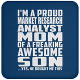 Proud Market Research Analyst Mom Of Awesome Son - Drink Coaster