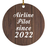 Airline Pilot Since 2022 - Circle Ornament D