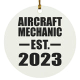 Aircraft Mechanic Established EST. 2023 - Circle Ornament
