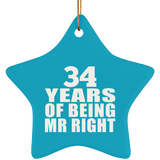 34th Anniversary 34 Years Of Being Mr Right - Star Ornament