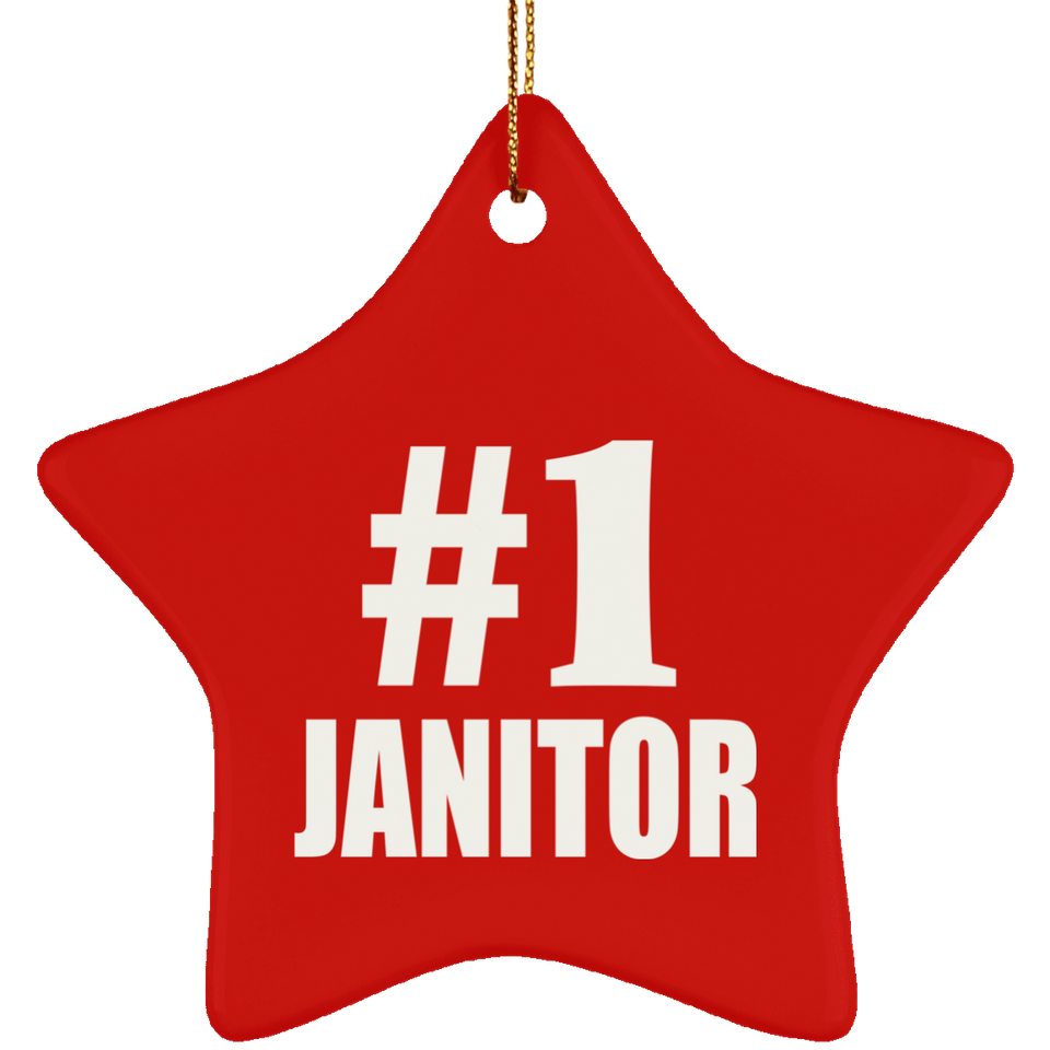 Number One #1 Janitor - Star Ornament