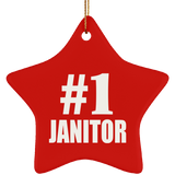 Number One #1 Janitor - Star Ornament