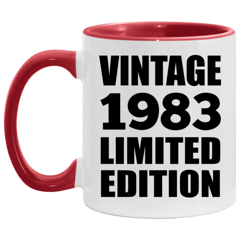 41st Birthday Vintage 1983 Limited Edition - 11oz Accent Mug Red