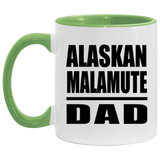 Alaskan Malamute Dad - 11oz Accent Mug Green