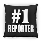 Number One #1 Reporter - Throw Pillow Black