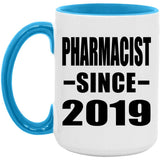Pharmacist Since 2019 - 15oz Accent Mug Blue