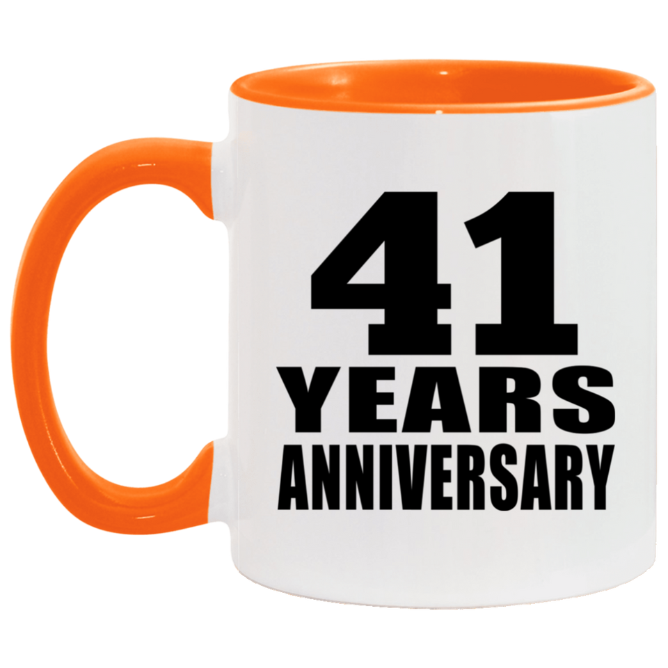 41st Anniversary 41 Years - 11oz Accent Mug Orange