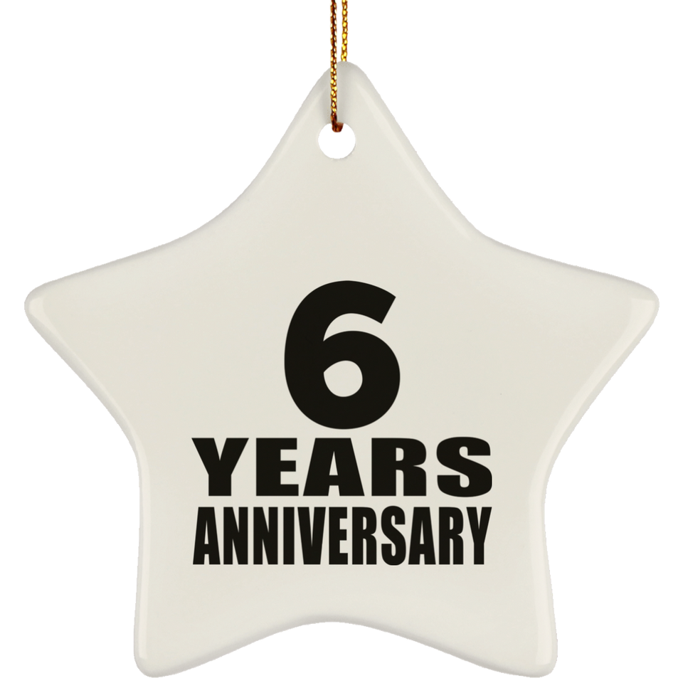 6th Anniversary 6 Years - Star Ornament