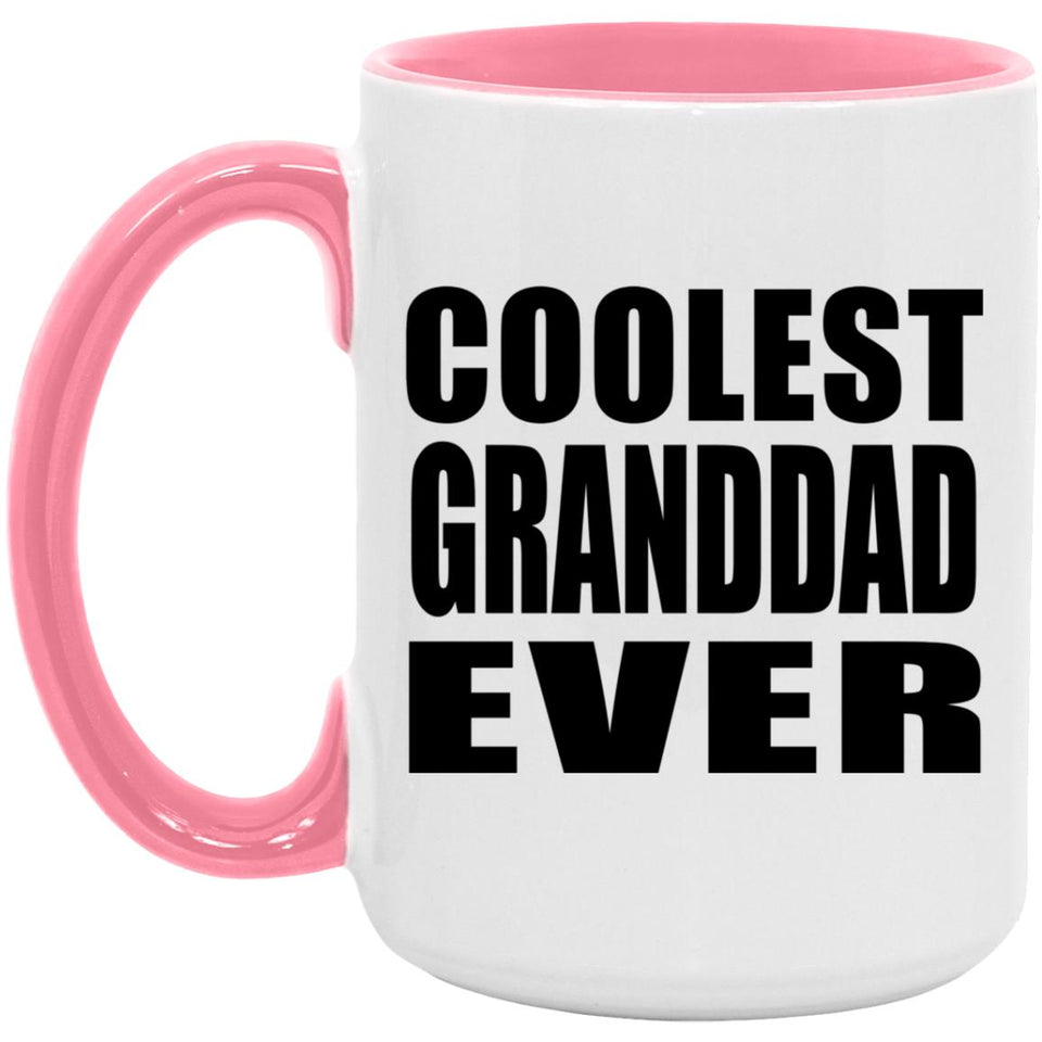 Coolest Granddad Ever - 15oz Accent Mug Pink