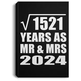 39th Anniversary Square Root of 1521 Years As Mr & Mrs 2024 - Canvas Portrait