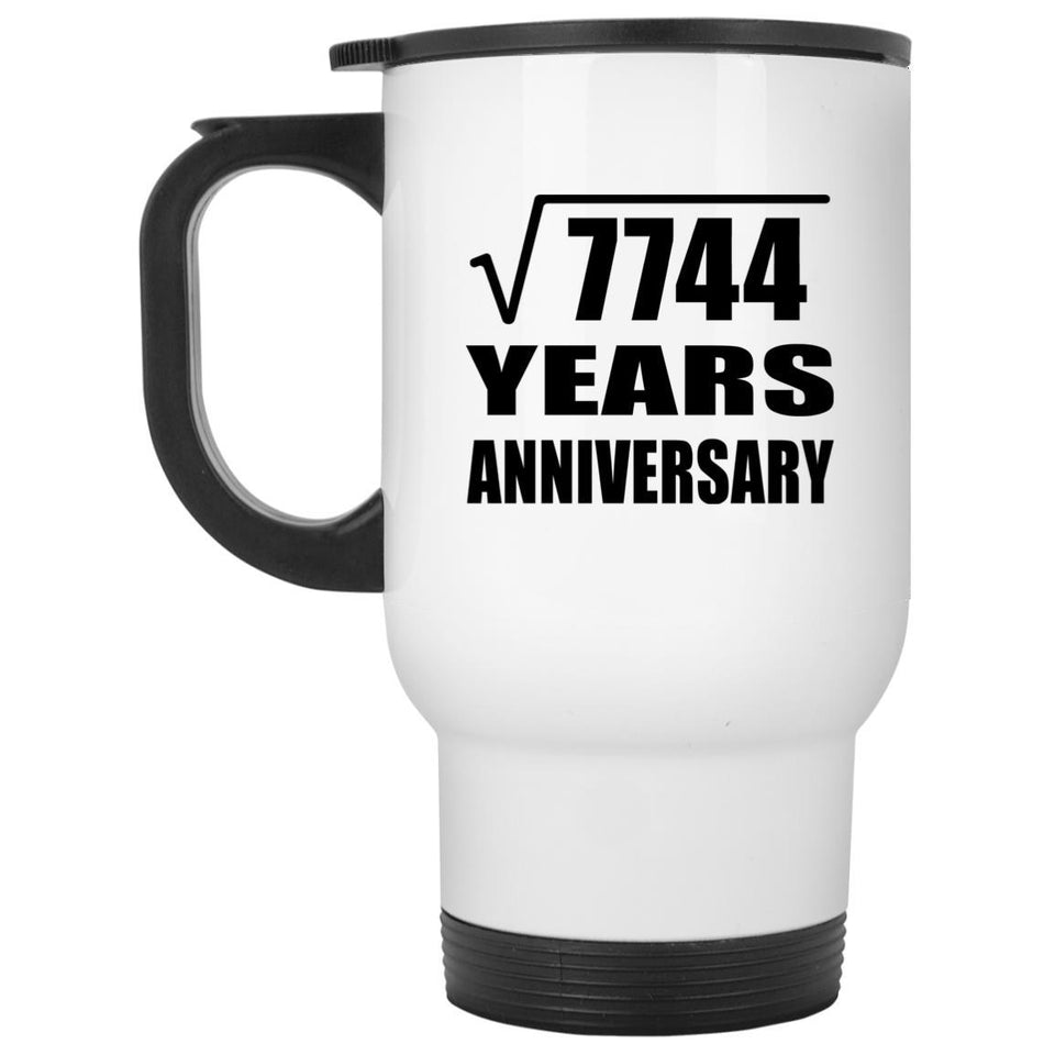 88th Anniversary Square Root of 7744 Years Anniversary - White Travel Mug