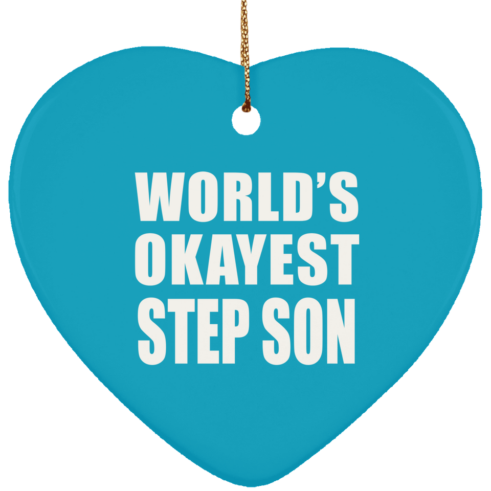 World's Okayest Step Son - Heart Ornament