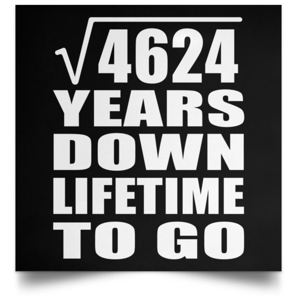 68th Anniversary Square Root of 4624 Years Lifetime To Go - Poster Square