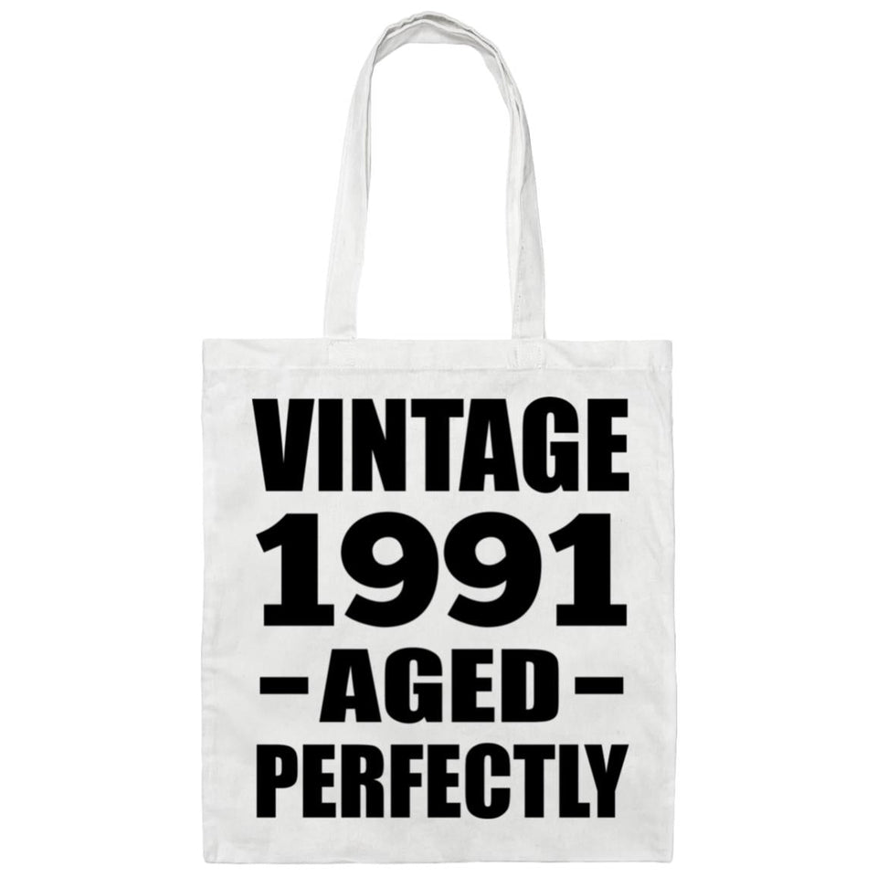 33rd Birthday Vintage 1991 Aged Perfectly - Tote Bag White