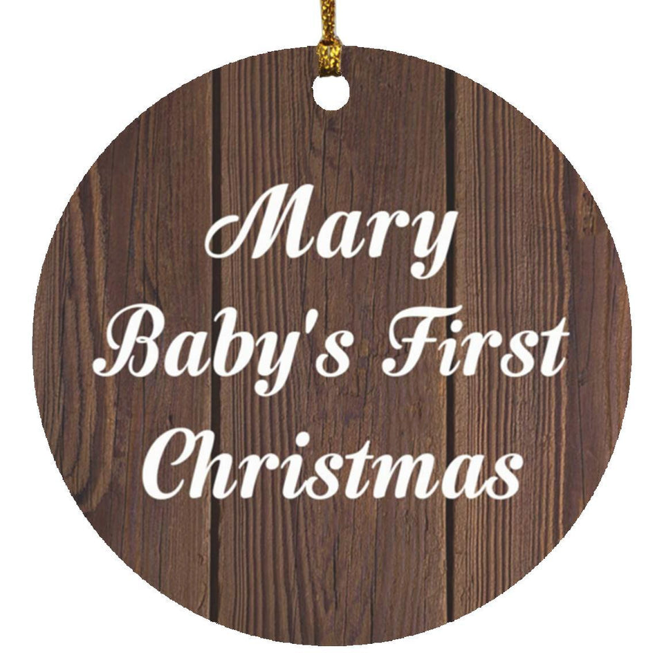 Mary Baby's First Christmas - Circle Ornament D