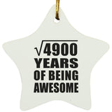 70th Birthday Square Root of 4900 Years of Being Awesome - Star Ornament