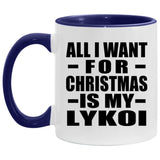 All I Want For Christmas Is My Lykoi - 11oz Accent Mug Purple