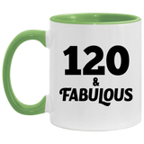 120th Birthday 120 & Fabulous - 11oz Accent Mug Green
