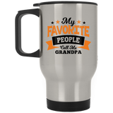 My Favorite People Call Me Grandpa - Silver Travel Mug