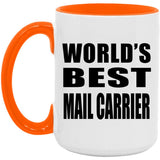 World's Best Mail Carrier - 15oz Accent Mug Orange