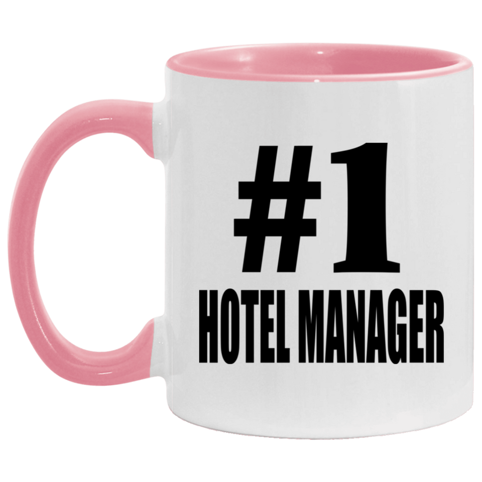 Number One #1 Hotel Manager - 11oz Accent Mug Pink