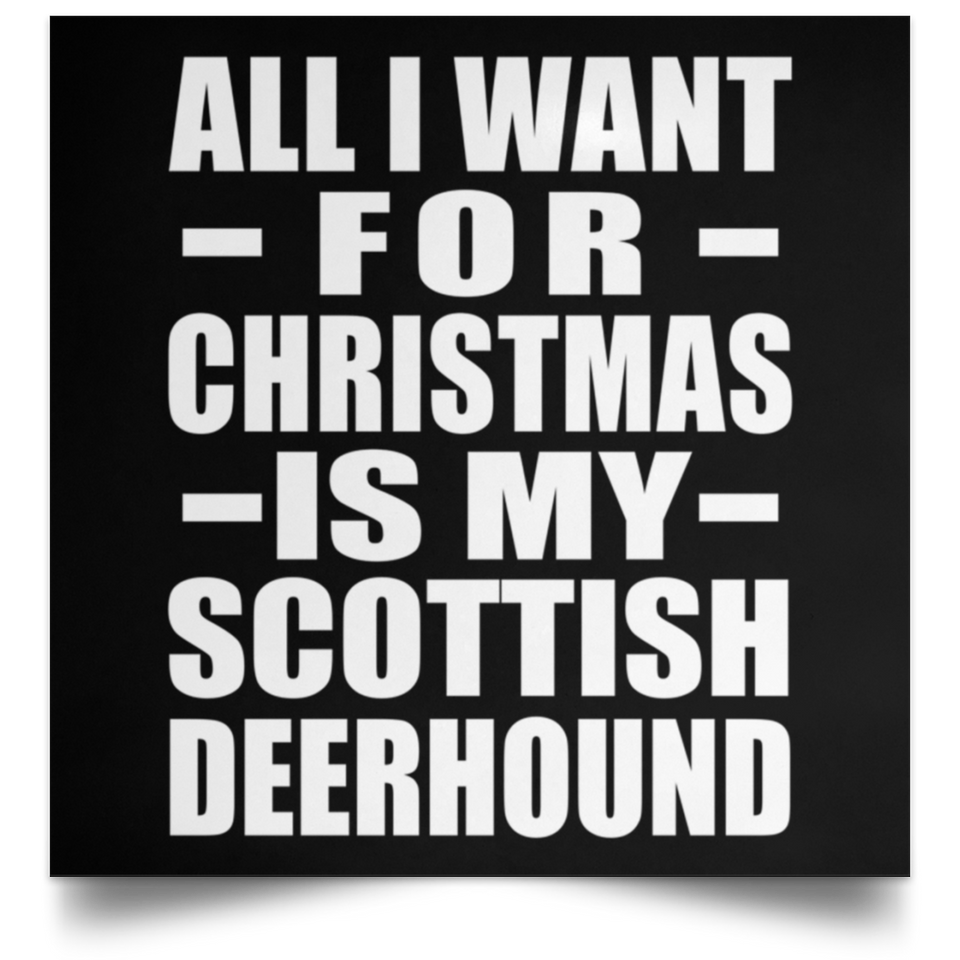 All I Want For Christmas Is My Scottish Deerhound - Poster Square