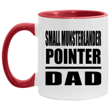 Small Munsterlander Pointer Dad - 11oz Accent Mug Red