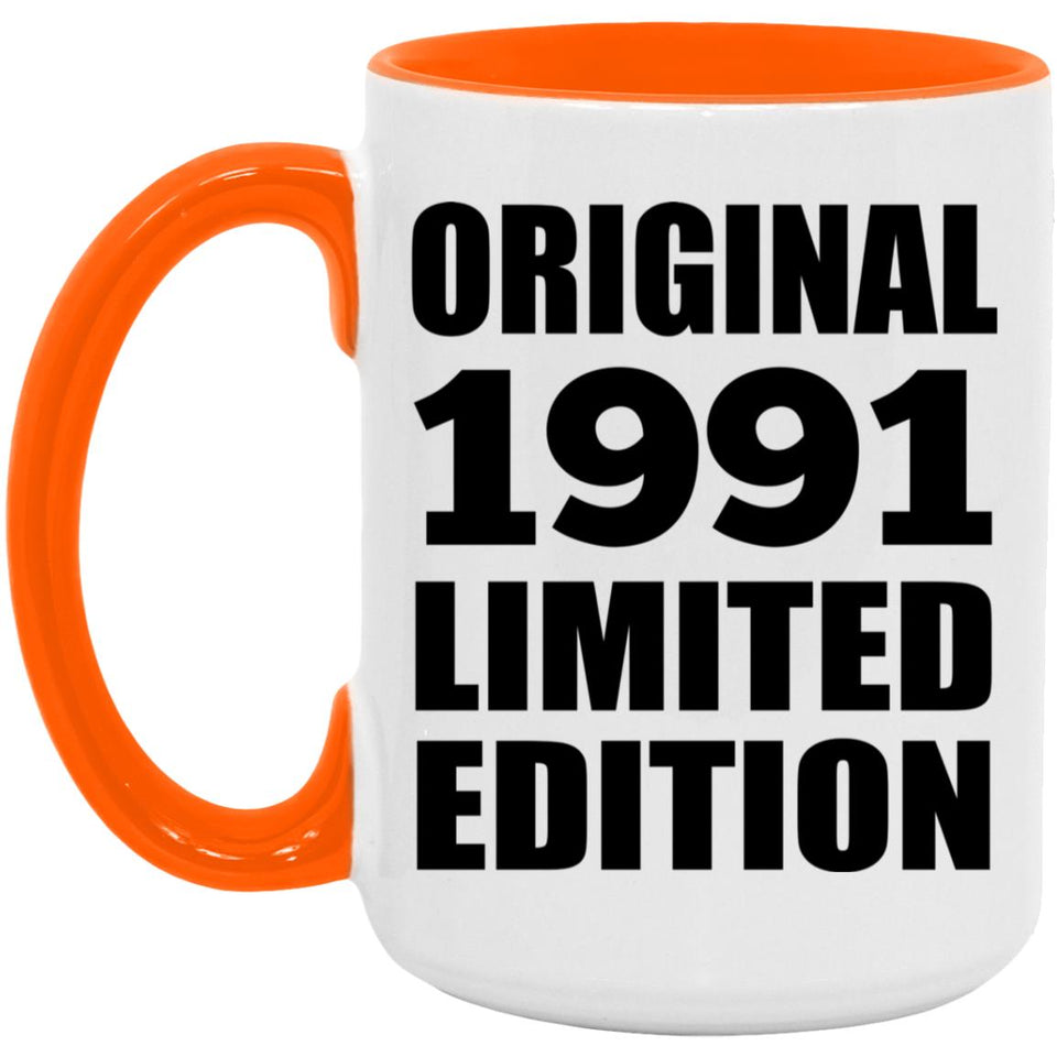 33rd Birthday Original 1991 Limited Edition - 15oz Accent Mug Orange